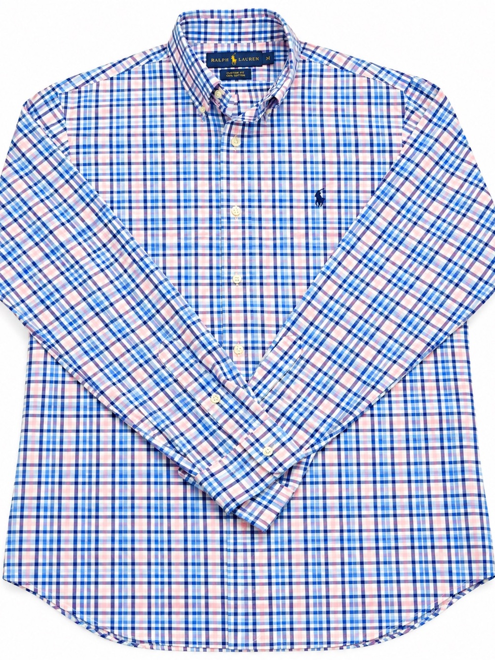 Ralph Lauren Men's Pink & Blue Plaid Button-Down Shirt